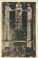 Bártfa, Bardiov, Bardejov; templom belső, oltár / church interior, altar. photo