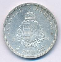 1936. 2P Ag "Liszt Ferenc" T:1-,2 patina Adamo P7.3