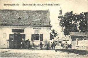 1927 Hercegszöllős, Hercegszőlős, Knezevi Vinogradi; Szövetkezeti épület és üzlet, szerb templom, utca / cooperative shop, church, street