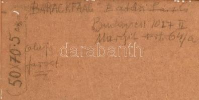 Batári László (1920-1997): Barackfa ág. Olaj, farost, jelzett. Hátoldalán autográf felirattal. Fa ke...