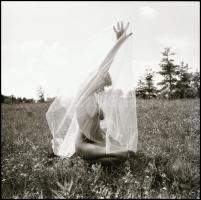 cca 1985 Egy régi függöny újrahasznosítása az aktfényképezés során, Menesdorfer Lajos (1941-2005) bu...