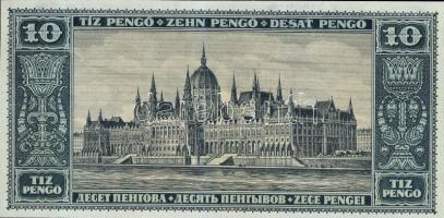 1926. 10P fázis, hátlapi teljes nyomat, előlapon hátlap részben hiányos fekete nyomata T:nyomdai állapot papírhiánnyal, ráncokkal, egyébként jó állapotban