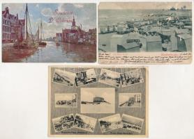 12 db RÉGI külföldi város képeslap vegyes minőségben / 12 pre-1945 European and Egyptian town-view p...