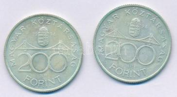 1994. 200Ft Ag "Deák" (2x) T:2 patina Adamo F13.1