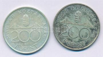 1994. 200Ft Ag "Deák" (2x) T:2 patina Adamo F13.1
