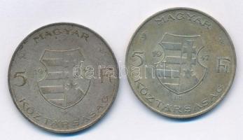1947. 5Ft Ag "Kossuth" (2x) T:3 patina Adamo F8.1
