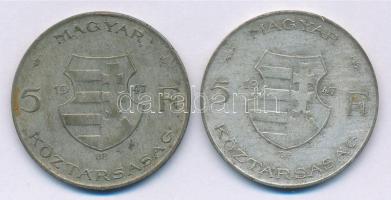 1947. 5Ft Ag "Kossuth" (2x) T:3 patina Adamo F8.1