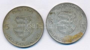 1947. 5Ft Ag "Kossuth" (2x) T:3 patina Adamo F8.1