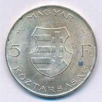 1947. 5Ft Ag "Kossuth" T:1,1- patina Adamo F8.1