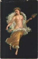Flora. Pompeii / Erotic nude lady art postcard. Stengel litho (EK)