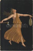 Bacchantin. Pompeii / Erotic nude lady art postcard. Stengel litho (EK)