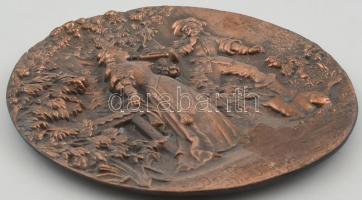 Der Trompeter von Säckingen - Die Überraschung. Bronz dísz tál. d: 25 cm