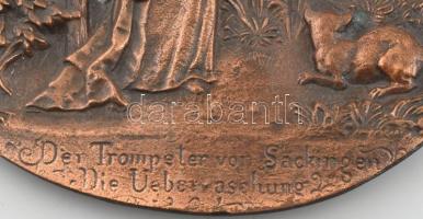 Der Trompeter von Säckingen - Die Überraschung. Bronz dísz tál. d: 25 cm