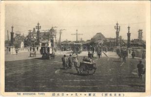 1911 Tokyo, The Nihonbashi / square, automobile, tram