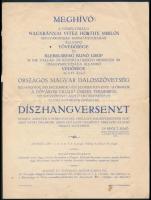 1929 Országos Magyar Dalosszövetség Díszhangversenyének meghívója, Sztojanovits Jenőné, Sztojanovits Jenő (1864-1919) zeneszerző özvegye részére, szakadt.