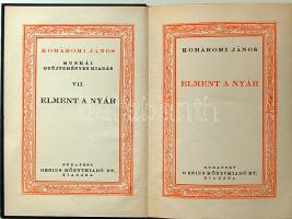 1930 Komáromi János: Elment a nyár, Genius könyvkiadó Rt. (kiváló állapotban)