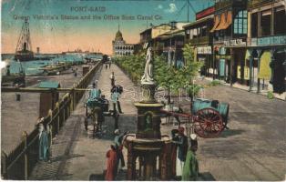 1920 Port Said, Queen Victorias Statue and the Office Suez Canal Co., The Eastern Telegraph Co., Thos. Cook & Son (Rb)