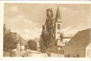 1950 Kokava, Tátrakóka, Liptovská Kokava; utca, templom / street view, church (vágott / cut)