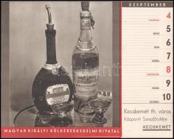 1938 Magyar Királyi Külkereskedelmi Hivatal 1938-as naptára, a borítón Klaudinyi László (1904-1984) ...