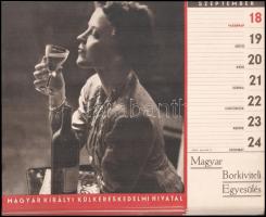 1938 Magyar Királyi Külkereskedelmi Hivatal 1938-as naptára, a borítón Klaudinyi László (1904-1984) ...