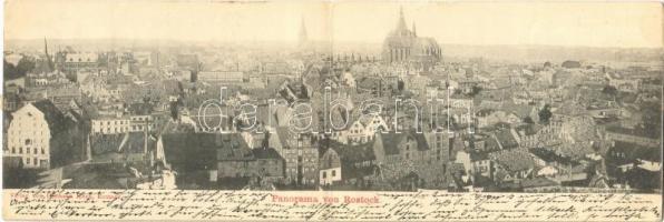 1899 (Vorläufer) Rostock. 2-tiled folding panoramacard (EK)