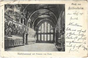 1898 (Vorläufer) Hildesheim, Rathhaussal mit Frescen von Prell / town hall interior (EB)