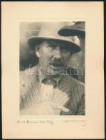 1930 Orphanidesz János (1876-1939) aláírásával jelzett vintage fotóművészeti alkotás (Mr. Wallace portréja), 24x18 cm