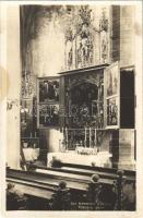 Bártfa, Bardiov, Bardejov; Pobocny oltár / templom, belső, oltár / church, interior, altar (fl)