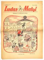 1955 Ludas Matyi, XI. évf. 48. sz., 1955. dec. 1., Szerk.: Gádor Béla, a címlap tetején szöveget nem érintő hiánnyal, szakadt, 8 p.