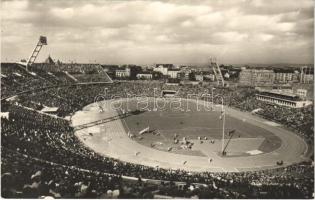 1961 Budapest XIV. A Népstadion, focimeccs. Képzőművészeti Alap + AUTÓ POSTA BUDAPEST