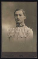 cca 1908 Habsburg Károly herceg keményhátú fotója Kossák műterem, Budapest / Origial photo of the latter emperor Karl IV. 10x16 cm