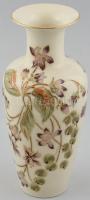 Zsolnay virág mintás porcelán váza. Kézzel festett, jelzett (Rubinszki Rita), hibátlan m:27 cm