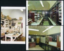 cca 1981 Budapest, V. ker., Tolbuchin krt. 14. Gyógyszertárról belső felvételek, 3 db vintage NEGATÍV, + hozzáadva az ezekről készült mai nagyításokat, 10x15 cm