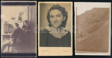 cca 1900 és 1942 között készült, 4 db vintage fotó Erdélyből (Nagyszalonta, Királyhágó, Nagyszeben), 11,6x16,8 cm és 13x9 cm között
