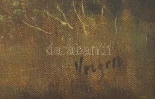 Vergen (?) jelzéssel: Lovak az erdőben. Olaj, vászon. Dekoratív fA képkeretben. 50x70 cm