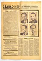 1956 Szabad Nép. A Magyar Dolgozók Pártjának központi lapja. 1956. október 6., XIV. évf. 278. sz. Bp., Szikra-ny., benne a kor híreivel, a címlapon, és a 2. oldalon Rajk László és társainak újratemetésével, szakadt, foltos, 4 p.