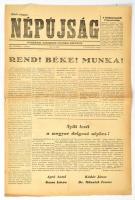 1956 Békés Megyei Népújság. Munkások, parasztok politikai napilapja, 1956. nov. 7., I. évf. 2. sz., foltos, 2 p.