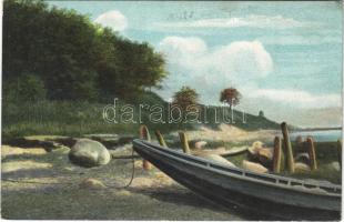 1906 Balaton, részlet, csónak a parton (r)