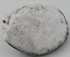 Bercsényi Miklós: Kavicsfej. Mázas kerámia. Jelzett. 22 cm