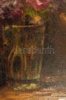 Jelzés nélkül: Csendélet. Olaj, karton. Sérült. 32,5x21,5 cm