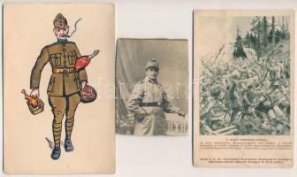 6 db RÉGI osztrák-magyar katonai fotó és képeslap vegyes minőségben / 6 pre-1945 K.u.K. military pho...