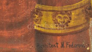 N. Fedorov jelzéssel: Törzsfőnök. Olaj, falemez. 32,5x24 cm