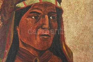 N. Fedorov jelzéssel: Törzsfőnök. Olaj, falemez. 32,5x24 cm