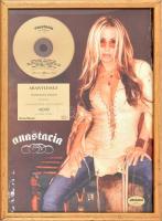 cca 2000 Danubius rádió Anastacia aranylemez díj. Üvegezett keretben. 28x36 cm