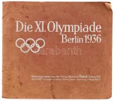 Die XI. Olympiade Berlin. Berlin, 1936, Olimpiai kávés kép gyűjtőkép füzet kompletten. Heinrich Franck Söhne, 4 p.+ 27 t. Papírmappában. A borítója gyűrött, foltos. Szélek gyűröttek.