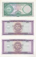 Mozambik 1961. 100E fekete "BANCO DE MOCAMBIQUE" + 1967. 500E fekete "BANCO DE MOCAMB...