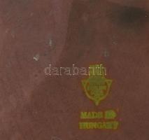 Zsolnay eozin mázas tál, rák és kígyófej díszítéssel, jelzett, apró kopásokkal, d: 29 cm