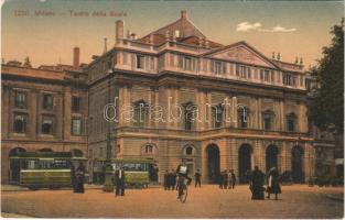 Milano, Milan; Teatro della Scala / theatre, tram, bicycle