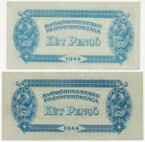 1944. 2P "A Vöröshadsereg Parancsnoksága" (2db, eltérő méret és árnyalat) T:II-III szép pa...