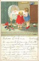 Gyerekek / Children art postcard. M.M. Nr. 878. s: P. Ebner